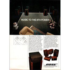 1981 Bose 601 Series II Speakers Vintage Print Ad Audiophile Stereo 80s Wall Art
